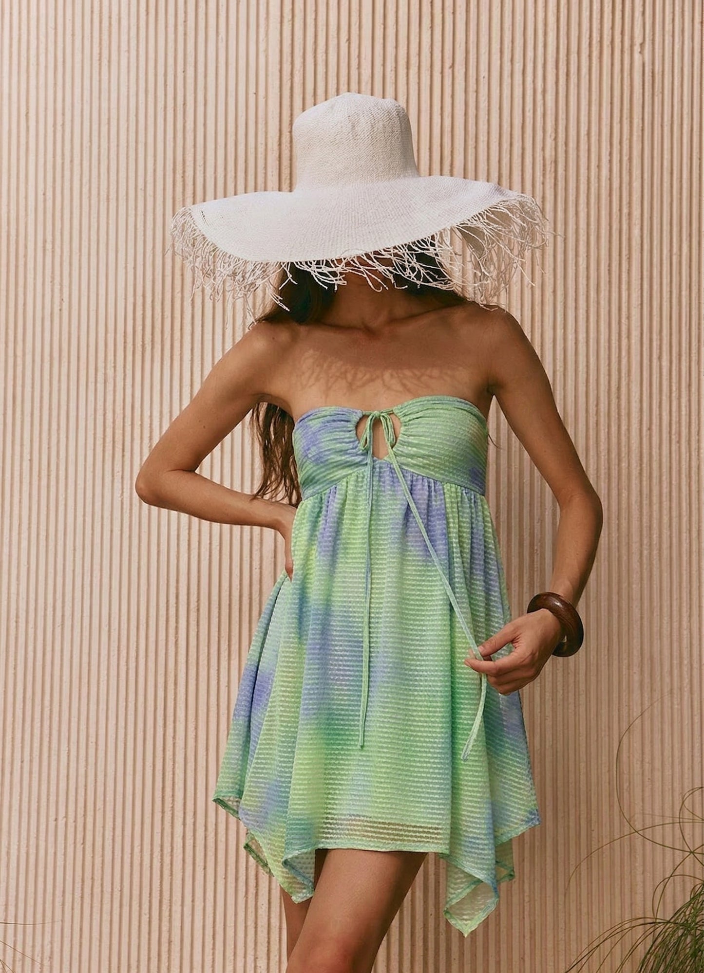 Mint Breeze Halter Neck A-Line Dress