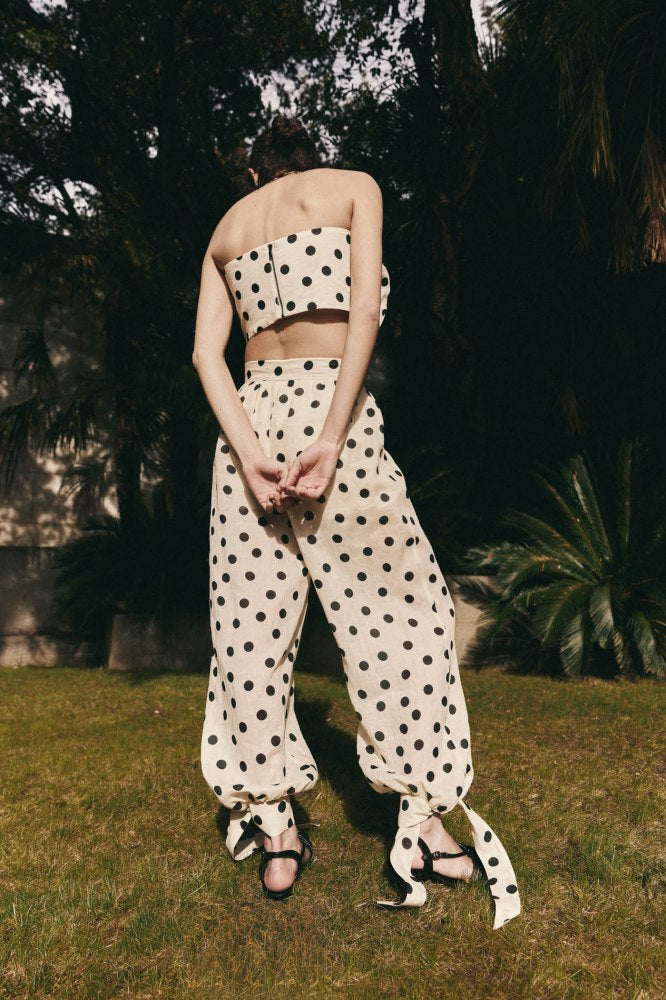 Polka-dot Bandeau top with Pant