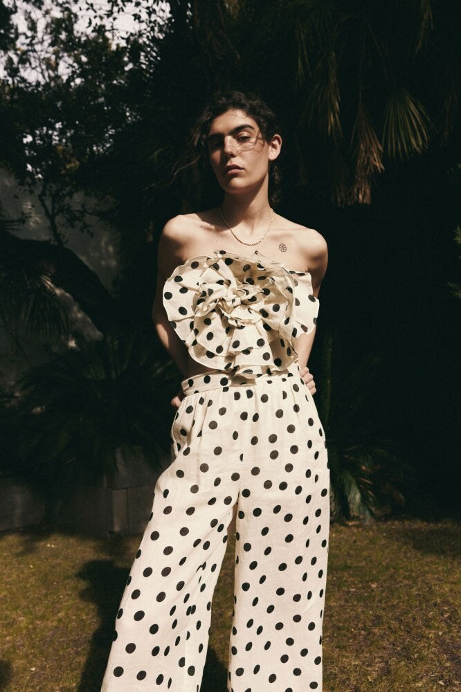 Polka-dot Bandeau top with Pant