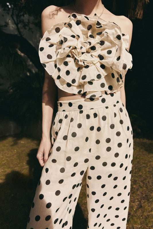 Polka-dot Bandeau top with Pant