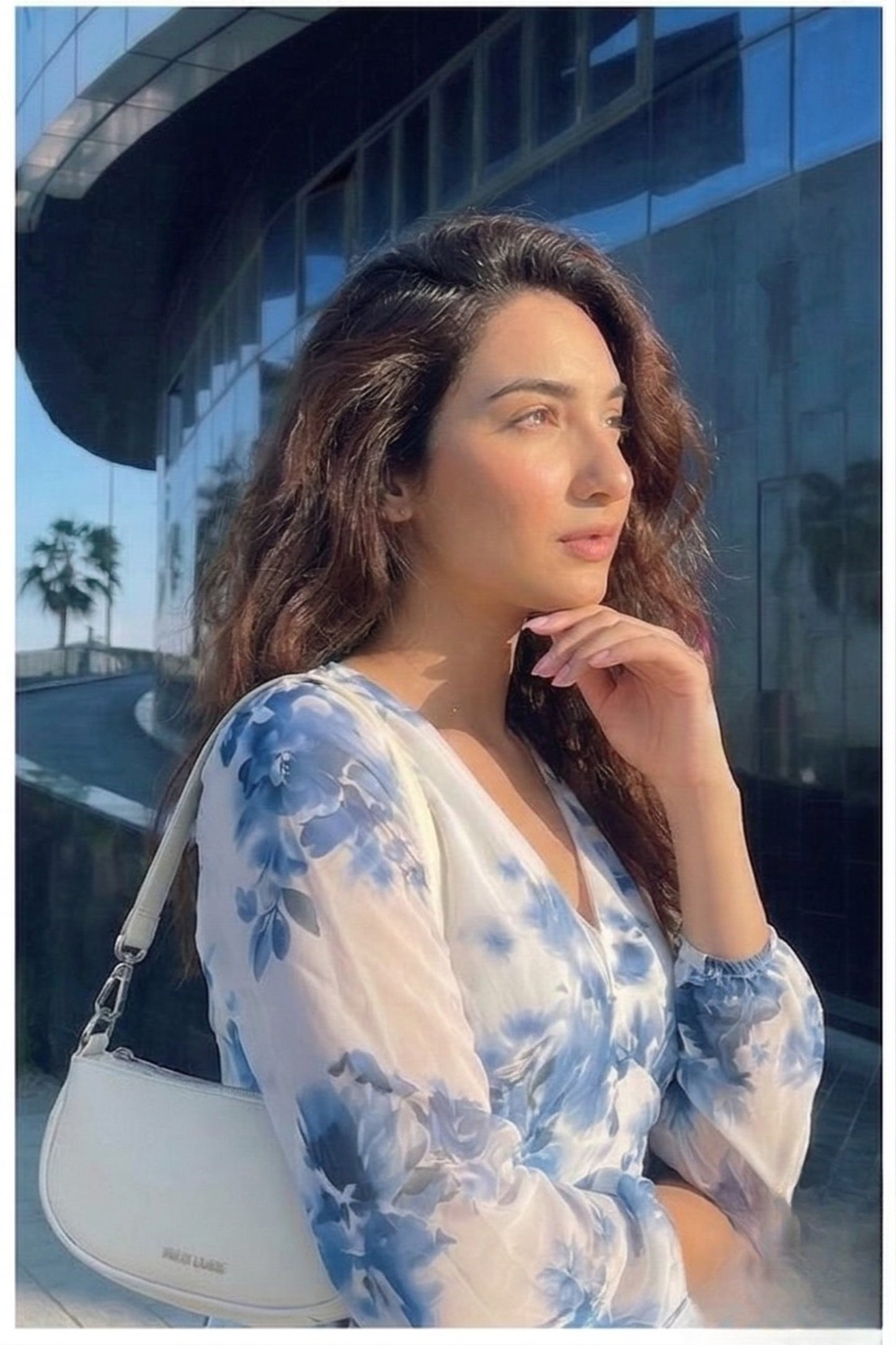 Blue Blossom Wrap Mini Dress