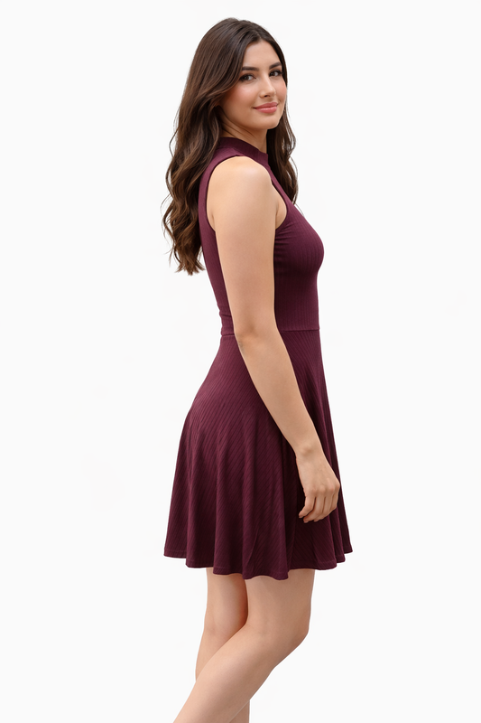 Keyhole Fit & Flare Mini Dress