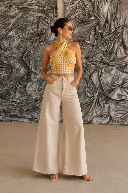 Gingham Knot Top