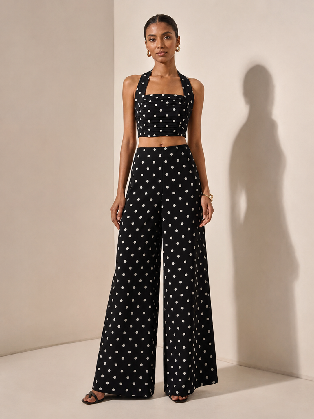 NOIR BLOOM POLKA PANT TOP SET CO-ORD