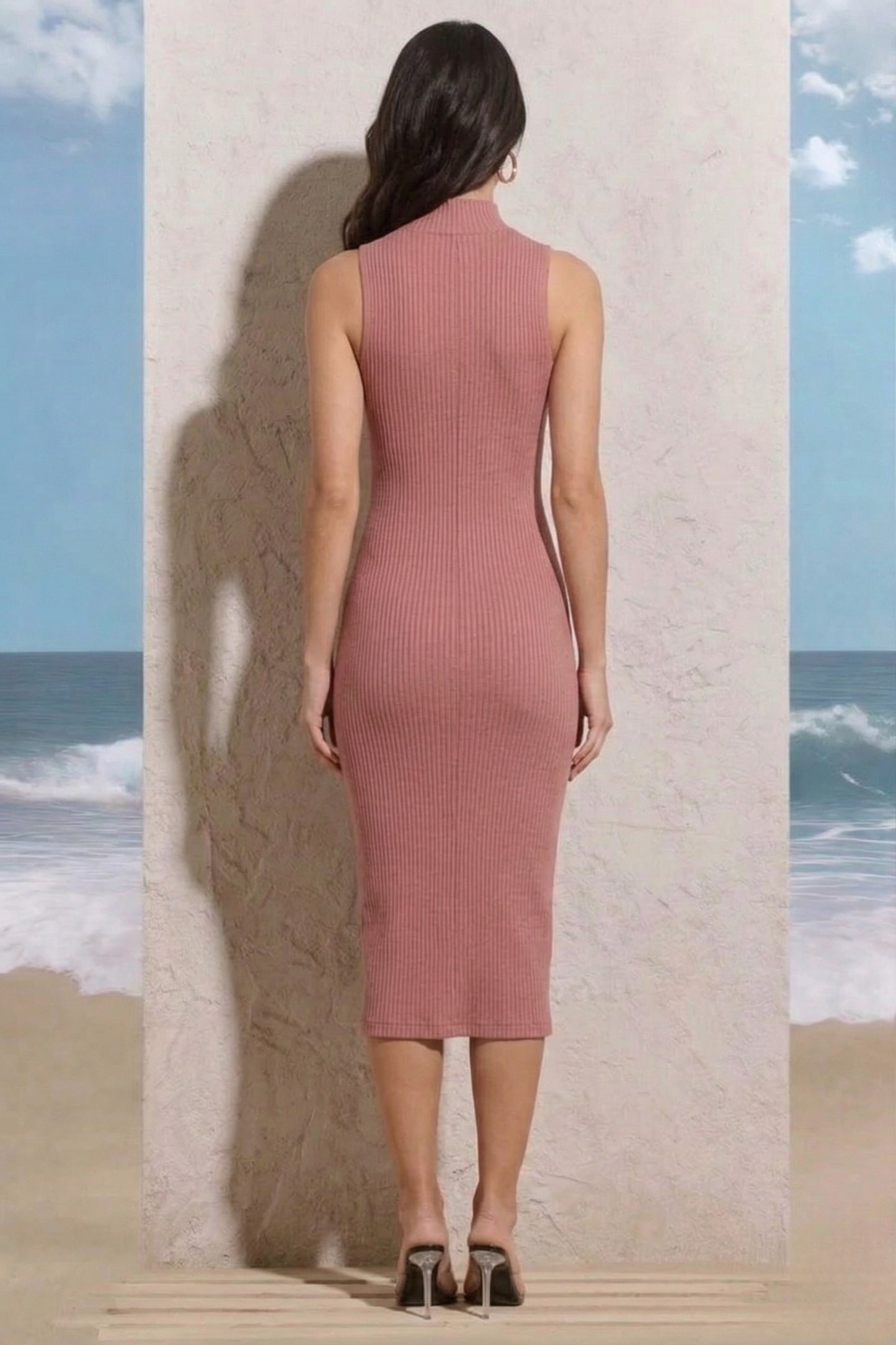 Ribbed Bodycon Midi Dress