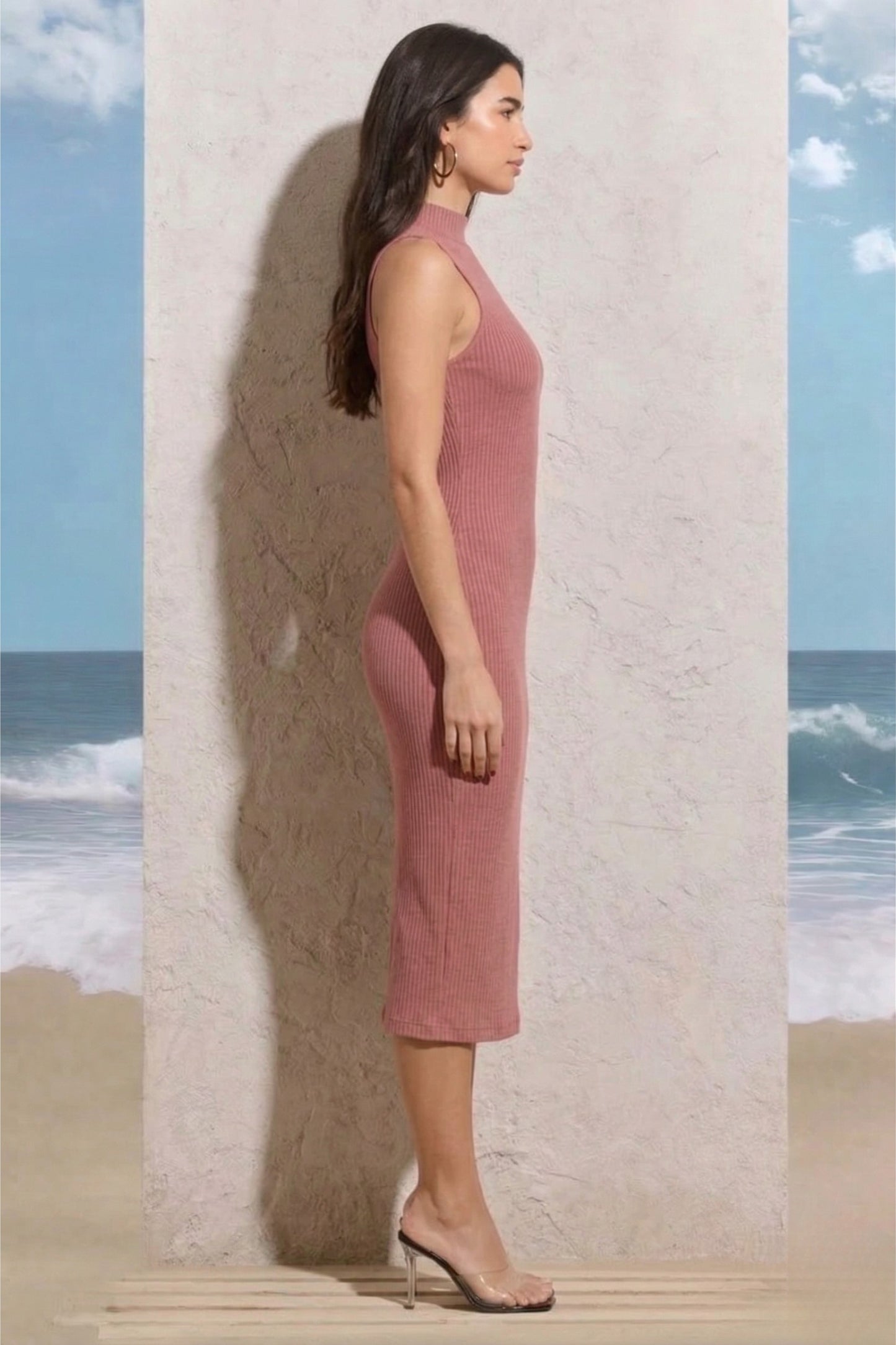 Ribbed Bodycon Midi Dress